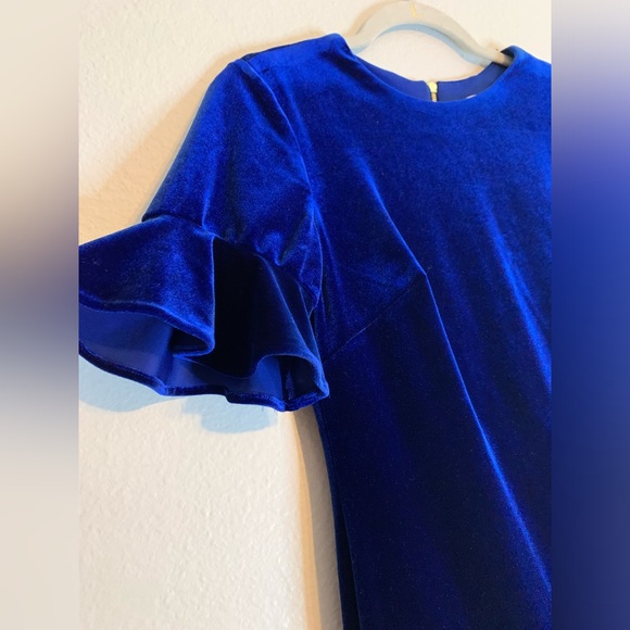Calvin Klein Women’s Blue Velvet Short Sleeves Midi Party Dress. Size 4. SKU 262 - Picture 5 of 11